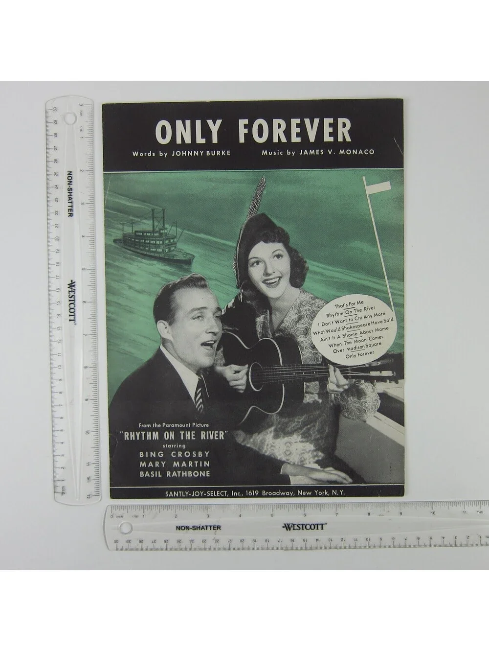 Sheet Music Only Forever Rhythm On The River Bing Crosby Mary Martin Vintag 1940